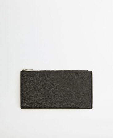 Black long leather wallet